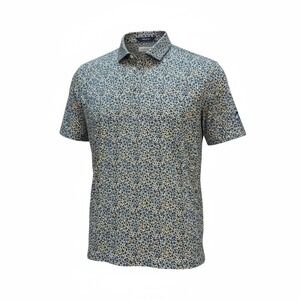 Puma‎ Golf Men's Polo Shirt Floral Leopard Print Short Sleeve M Indian Well's CC